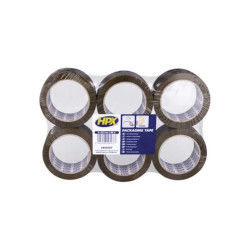 Ruban d'emballage pack de 6 rouleaux - brun 50mm x 66m - PRL