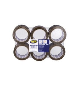 Ruban d'emballage pack de 6 rouleaux - brun 50mm x 66m - PRL
