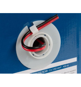 CÂBLE HAUT-PARLEUR CCA - ROUGE/NOIR - 2 x 1.50 mm² - ROULEAU 100 m - V