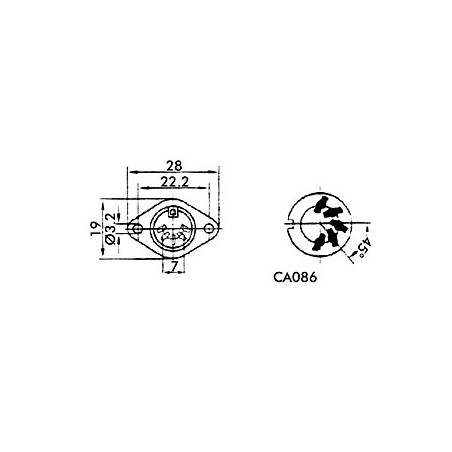 FICHE DIN FEMELLE 5 BROCHES, POUR CHASSIS