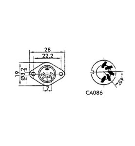 FICHE DIN FEMELLE 5 BROCHES, POUR CHASSIS - Velleman