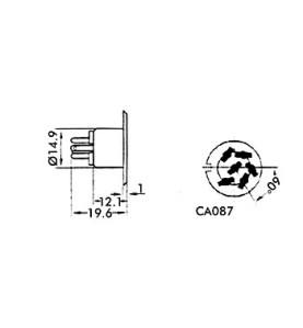 FICHE DIN FEMELLE 6 BROCHES, POUR CHASSIS - Velleman