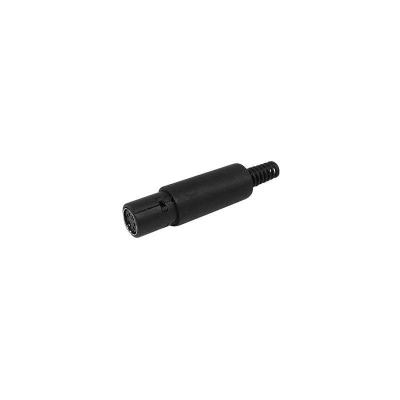 FICHE MINI-DIN FEMELLE 4 BROCHES - NOIR