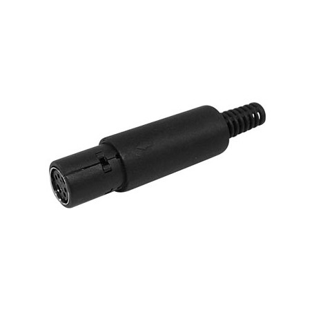 FICHE MINI-DIN FEMELLE 4 BROCHES - NOIR - Velleman