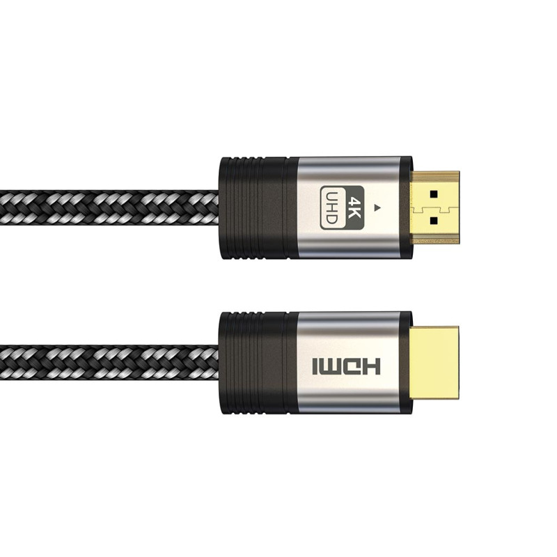 Câble HDMI 2.0 tressé en coton avec connecteur plaqué or - 4K Video - 1 mètre
