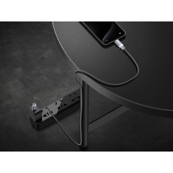 Câble USB - USB 2.0 C à C 60W, 480Mbps, magnétique, nickelé, câble tressé en coton - 1 mètre