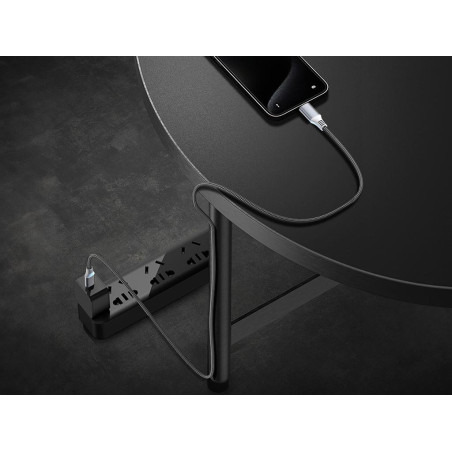 Câble USB - USB 2.0 C à C 60W, 480Mbps, magnétique, nickelé, câble tressé en coton - 1 mètre