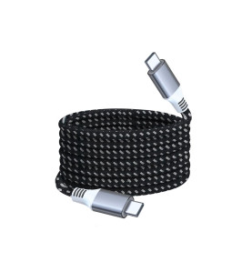 Câble USB - USB 2.0 C à C 60W, 480Mbps, magnétique, nickelé, câble tre