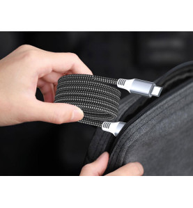 Câble USB - USB 2.0 C à C 60W, 480Mbps, magnétique, nickelé, câble tre
