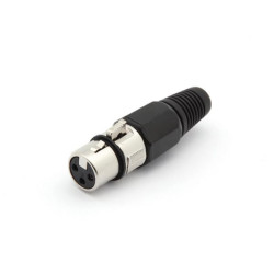 FICHE XLR FEMELLE NICKELEE 3 BROCHES - NOIR - Velleman