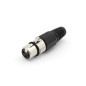 FICHE XLR FEMELLE NICKELEE 3 BROCHES - NOIR