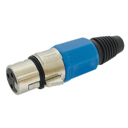 FICHE XLR FEMELLE NICKELEE 3 BROCHES - BLEU - Velleman