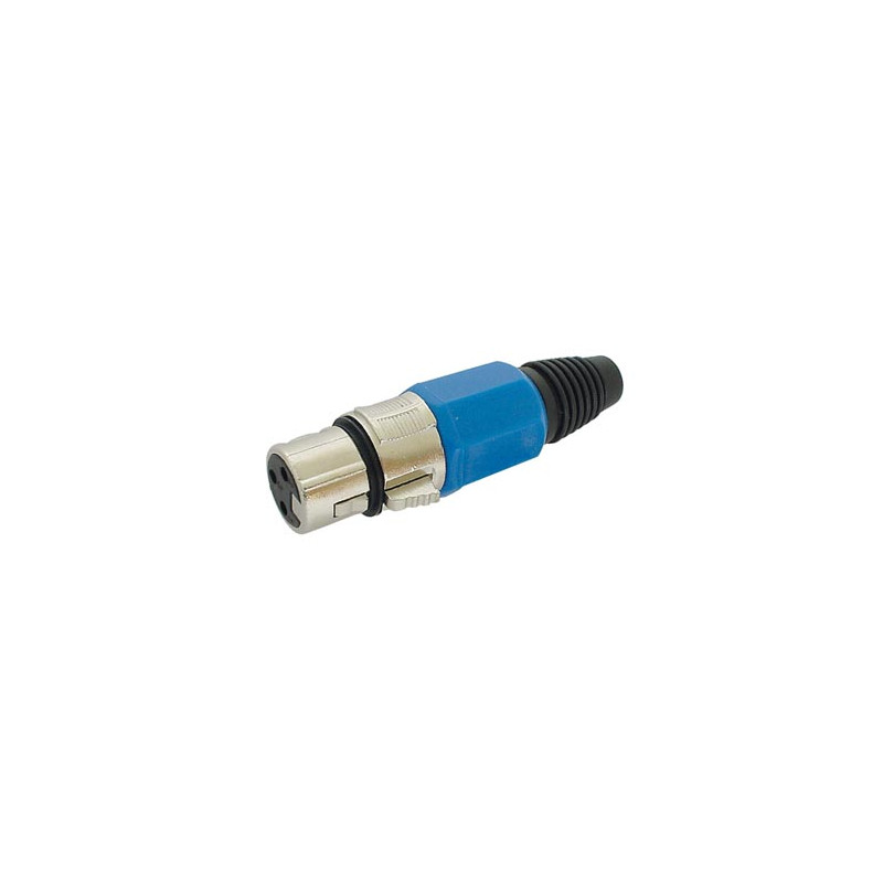 FICHE XLR FEMELLE NICKELEE 3 BROCHES - BLEU