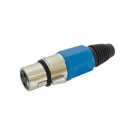FICHE XLR FEMELLE NICKELEE 3 BROCHES - BLEU - Velleman