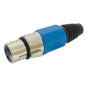 FICHE XLR FEMELLE NICKELEE 3 BROCHES - BLEU