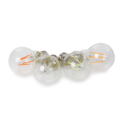 JEU D'AMPOULES À FILAMENT LED - A60 - VERRE CLAIR - 4 pcs - ROUGE - VE