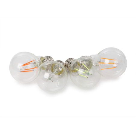 JEU D'AMPOULES À FILAMENT LED - A60 - VERRE CLAIR - 4 pcs - ROUGE - VE
