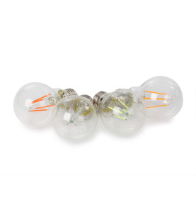 JEU D'AMPOULES À FILAMENT LED - A60 - VERRE CLAIR - 4 pcs - ROUGE - VE
