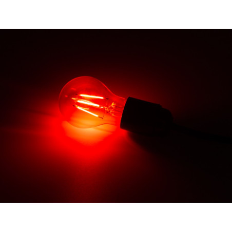 JEU D'AMPOULES À FILAMENT LED - A60 - VERRE CLAIR - 4 pcs - ROUGE - VERT - BLEU - ORANGE