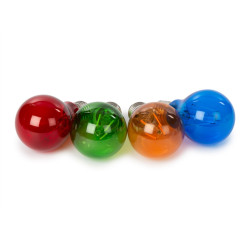 JEU D'AMPOULES À FILAMENT LED - A60 - VERRE COLORÉ - 4 pcs - ROUGE - V