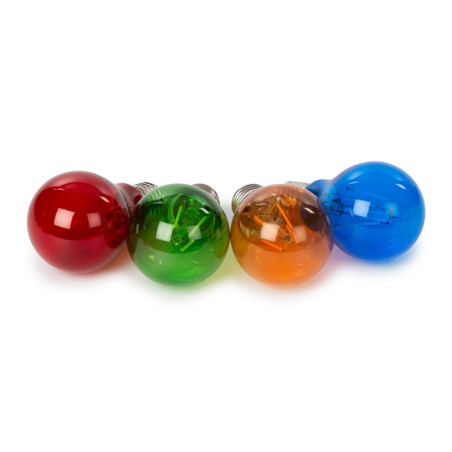 JEU D'AMPOULES À FILAMENT LED - A60 - VERRE COLORÉ - 4 pcs - ROUGE - V