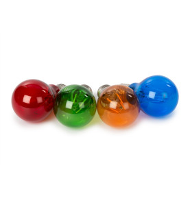 JEU D'AMPOULES À FILAMENT LED - A60 - VERRE COLORÉ - 4 pcs - ROUGE - V