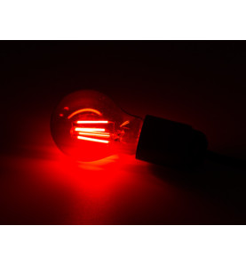JEU D'AMPOULES À FILAMENT LED - A60 - VERRE COLORÉ - 4 pcs - ROUGE - V