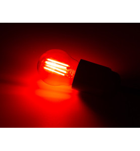 JEU D'AMPOULES À FILAMENT LED - G45 - VERRE CLAIR - 4 pcs - ROUGE - VE