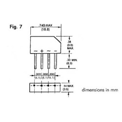 PONT DE REDRESSEMENT 250V-1.5A (B250C-2300-1500) - Velleman