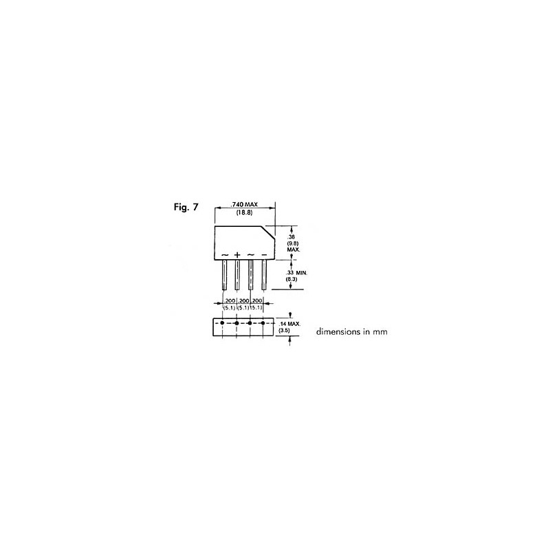 PONT DE REDRESSEMENT 250V-1.5A (B250C-2300-1500)