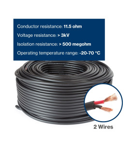 CÂBLE HAUT-PARLEUR - NOIR - 2 x 2.50 mm² - 100 m - VS