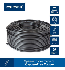 CÂBLE HAUT-PARLEUR - NOIR - 2 x 2.50 mm² - 100 m - VS