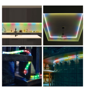 FLEXIBLE LUMINEUX À LED - 2 CANAUX - MULTICOLORE + CONTRÔLEUR (20 m) -