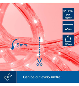 FLEXIBLE LUMINEUX À LED - 45 m - ROUGE - VS