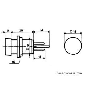 VOYANT ROND 14mm 220V BLEU - Velleman
