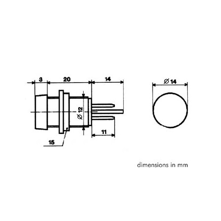 VOYANT ROND 14mm 220V CLAIR