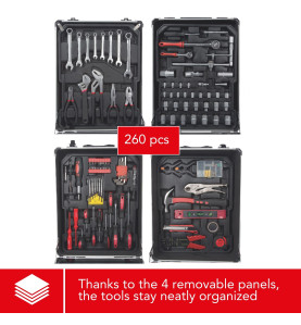 VALISE À OUTILS EN ALUMINIUM 260 pcs - PRL