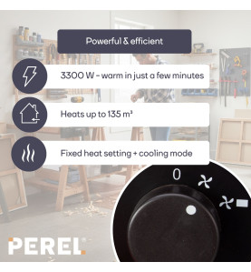 Chauffage industriel à ventilateur - 3300 W - IPX4 - PRL