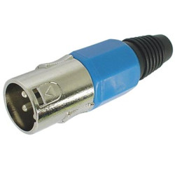FICHE XLR MALE NICKELEE 3 BROCHES - BLEU - Velleman
