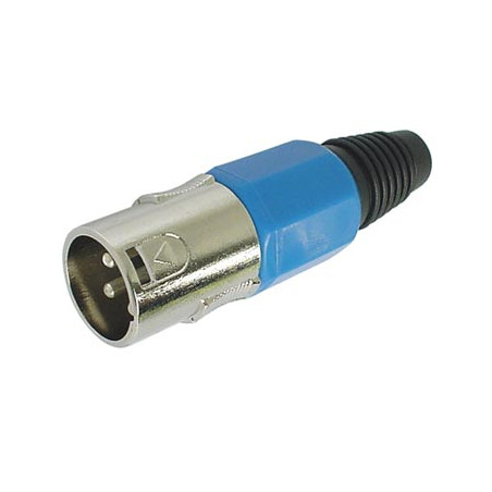 FICHE XLR MALE NICKELEE 3 BROCHES - BLEU - Velleman