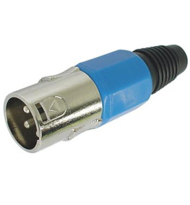 FICHE XLR MALE NICKELEE 3 BROCHES - BLEU - Velleman
