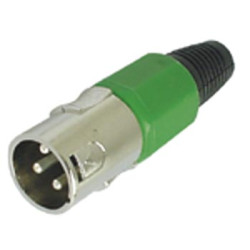 Connecteur XLR mâle 3 broches - nickel - vert - Velleman