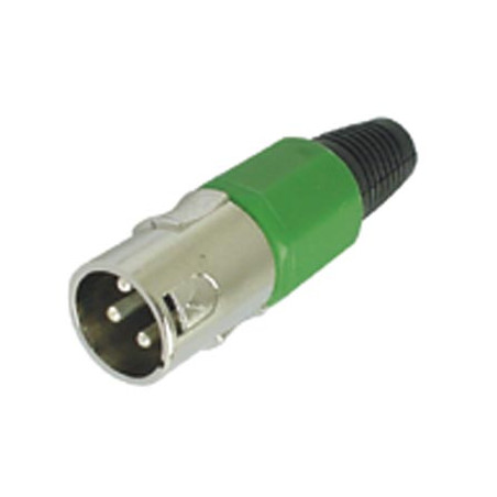 Connecteur XLR mâle 3 broches - nickel - vert - Velleman