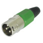 Connecteur XLR mâle 3 broches - nickel - vert Connecteur XLR mâle 3 broches - nickel - vert