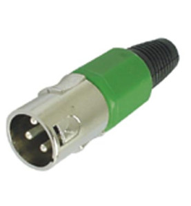 Connecteur XLR mâle 3 broches - nickel - vert - Velleman