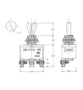INVERSEUR UNIPOLAIRE A LEVIER ON-ON 10A/250V - Velleman