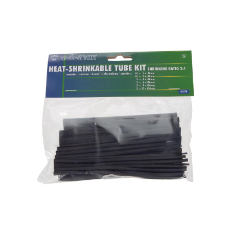 Lot de gaines thermoretractables - 40 pcs - noir