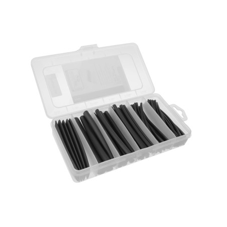 sJeu de gaines thermorétractables - noir avec colle - 10 cm - 85 pcs -