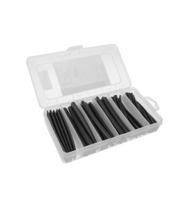 sJeu de gaines thermorétractables - noir avec colle - 10 cm - 85 pcs -