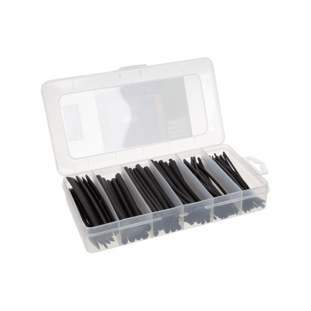 Lot de gaines thermorétractables - noir 10 cm - 170 pcs - dans coffret